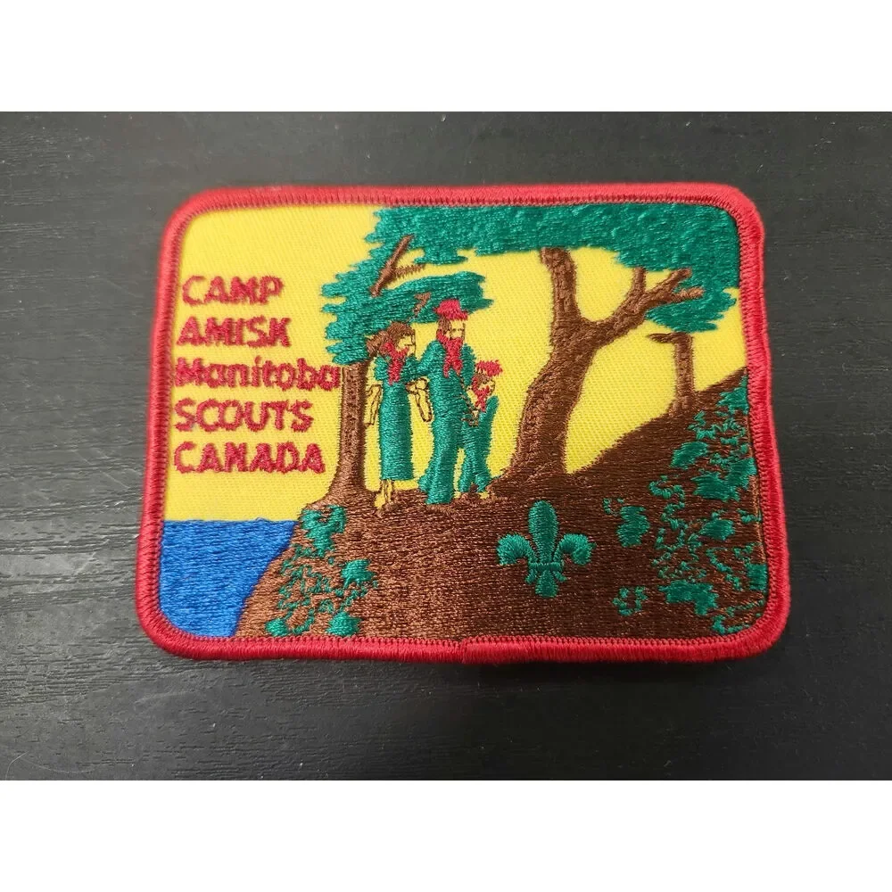 Camp Amisk Manitoba Scouts Canada Patch Vintage Embroidered Badge Landscape